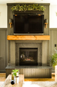 Urbane Bronze fireplace.