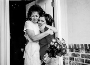 Mom and Holly hug on Mothers Day 2000.