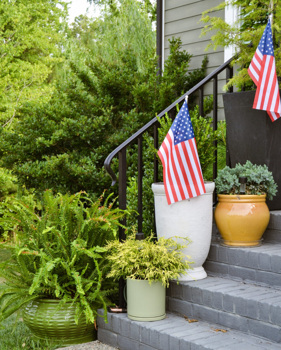 July porch with deer resistant plantings