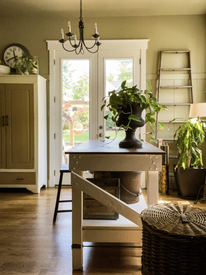 workbench in the breakfast nook